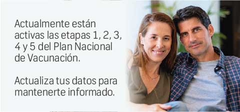 actualmente están activas las etapas 1,2,3,4 y 5 del plan nacional de vacunación