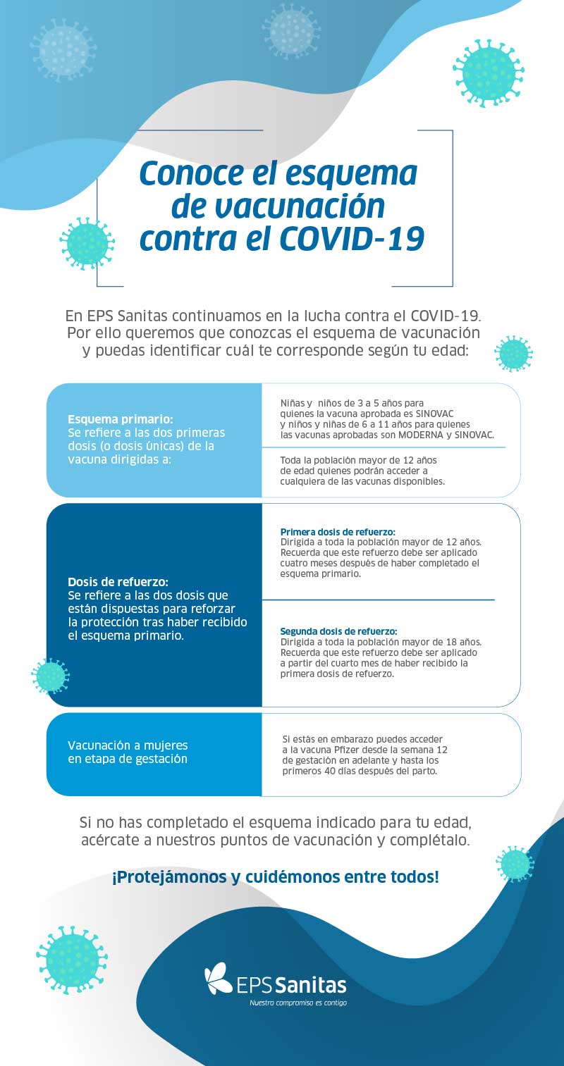 Descripción del esquema de vacunación completo de COVID19 con icono del virus de covid 19