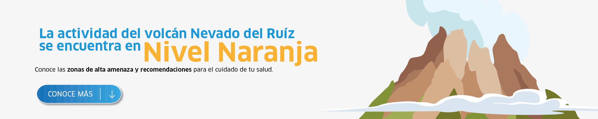Información sobre actividad en el volcán Nevado del Ruiz