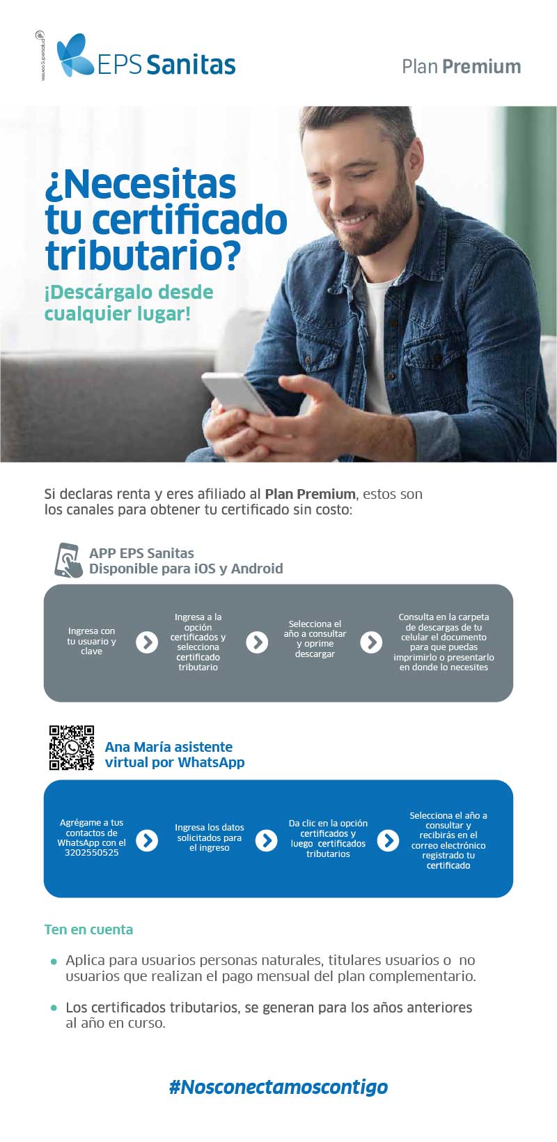 Certificado tributario para afiliados al Plan Premium 