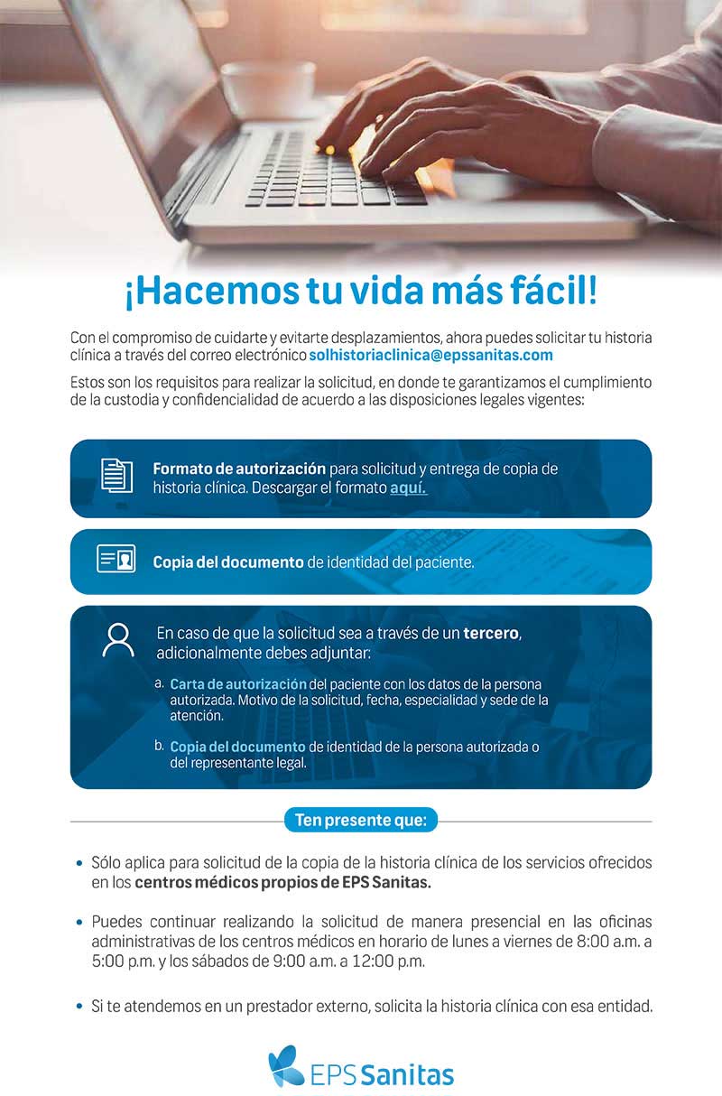 Solicita tu Historia Clinica por correo electrónico